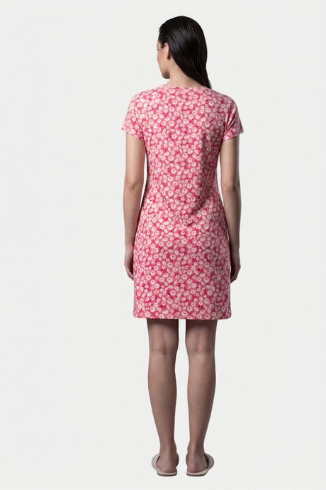 Sweet Dreams Floral Printed Short Nightdress - Peach Pink — image 2